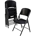 Lifetime 80187 Commercial Grade Folding Chair, 4 Pack, Black