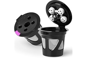FANATIVITA Reusable K Cups for Keurig, 2-Pack Refillable Coffee Pods with 5 Holes, Compatible with Keurig K Supreme, K Slim, K-Duo Gen2, K-Brew Chill (MultiStream Technology)