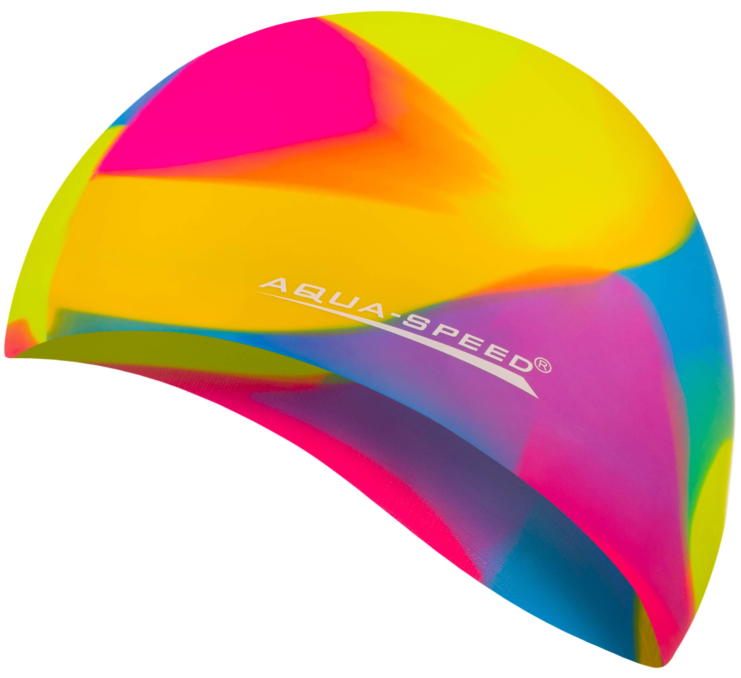 Aqua Speed BUNT Colourful swim cap + microfibre towel | adult | child | swimming cap | silicone | tearproof | waterproof | 51. colourful / 53 — image 1