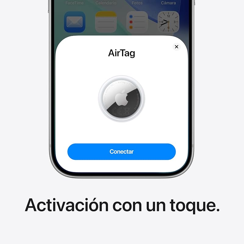 AirTag (2.ª generación): Permite localizar Llaves, Carteras y más; función de localización con Sonido; hasta 1,5 Veces más Alcance en Búsqueda de Precisión