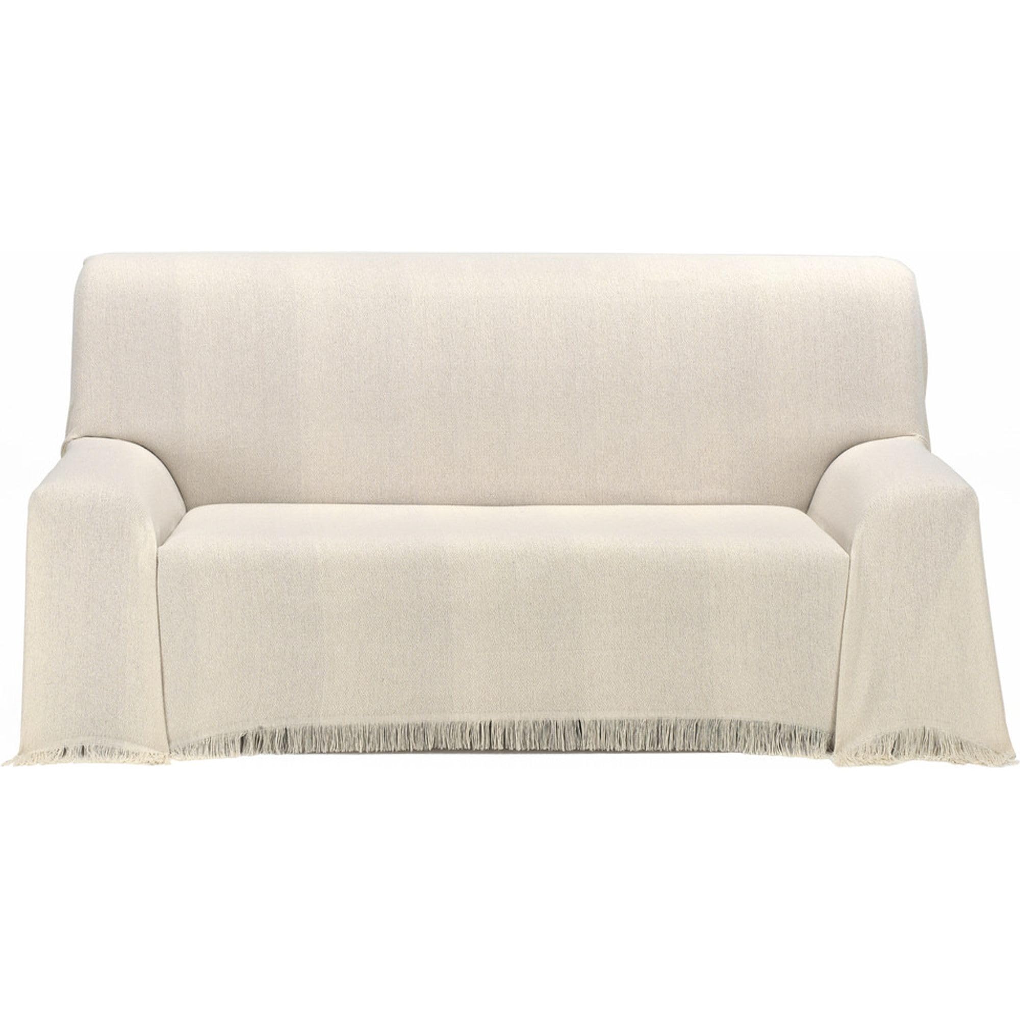 ECOMMERC3 | Multipurpose Bedspread Size 180 x 260 cm for Sofa or Bed – Foulard Multi-Purpose Extra Soft Touch Ecru