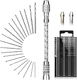 Linkstyle Mini Hand Drill Set 0.3-1.6 mm with 20 Twist Bits HSS Vise