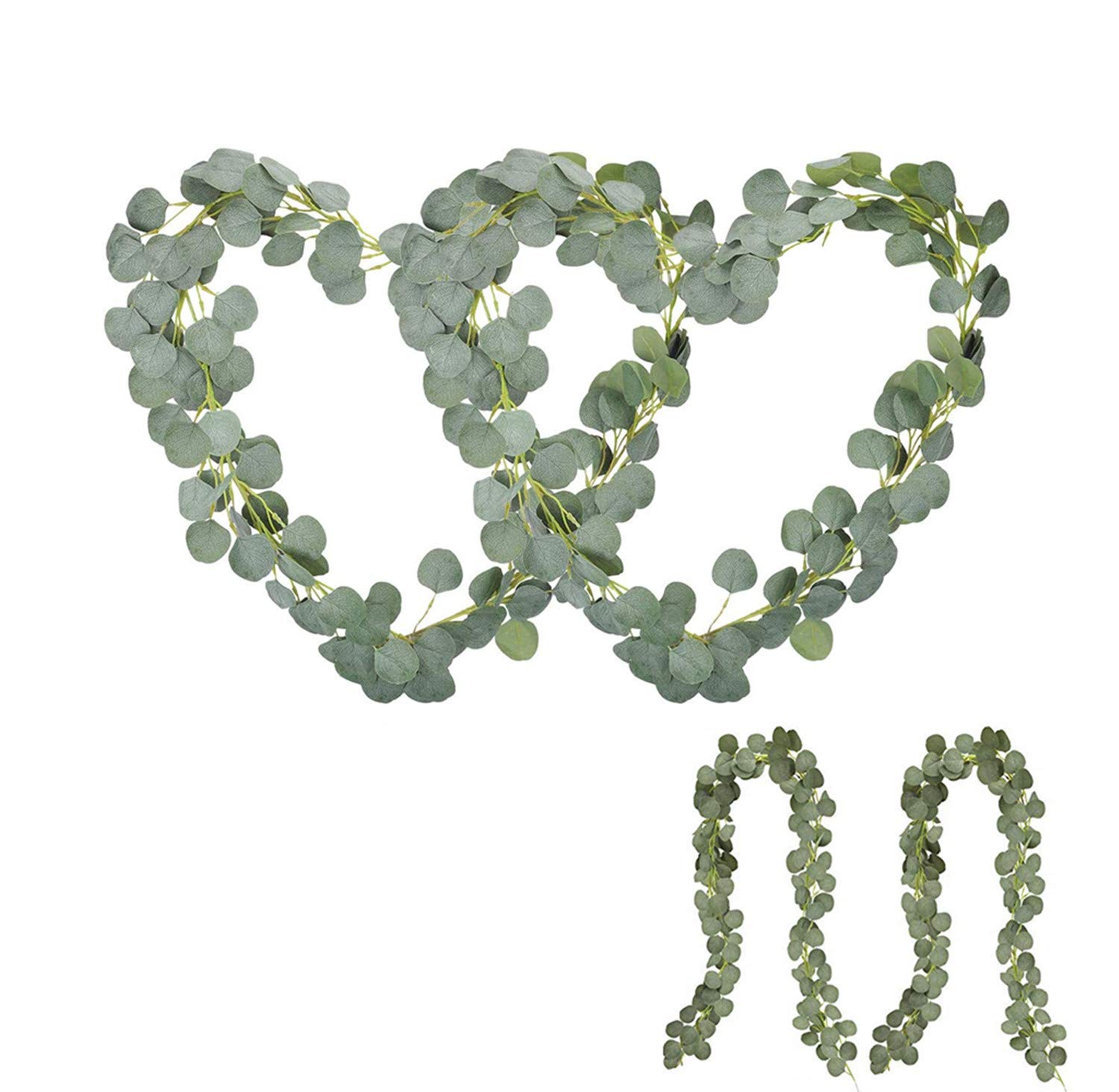 AM ANNA Artificial Eucalyptus Garland Faux Silk Eucalyptus Leaves Vines Handmade Garland Greenery Wedding Backdrop Arch Wall Decor