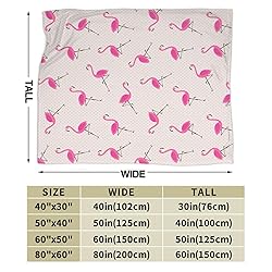 Duduho Pink Flamingos Bed Blanket Ultra Soft Throw