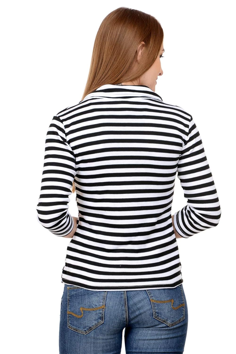 raabta fashion women's rib strip blazer (black, white, small)