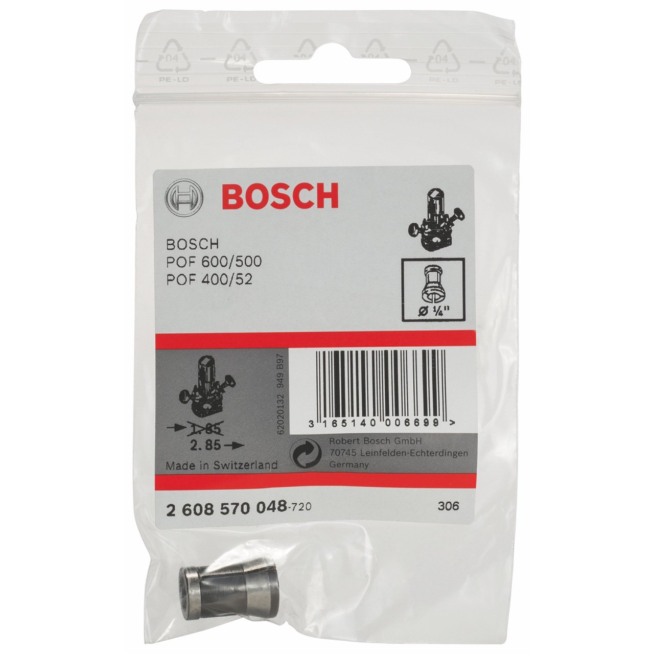 Bosch 2608570048 Routers 1/4In Collet