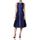 Adrianna Papell Women's Sleeveless Tea Length Dress, Neptune, 14