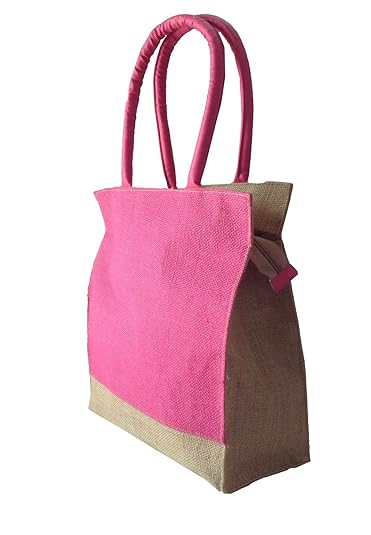 Foonty Daily Use Women Jute Lunch Bag(Pink,6296)