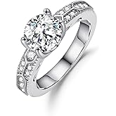 Fimewon Valentine's Day Gifts Vintage Engagement Ring Set for Women Eternity Promise Stackable Wedding Ring Gifts for Her Size 4-12