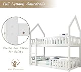 Merax Twin Bunk Bed, Castle-Shaped 3FT Solid Wood Frame for Kids view 4