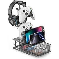 KDD Headphone Stand with Drawer - Headset & Controller Holder for Desk - Aluminum Supporting Bar Earphone Stand with Cable Or