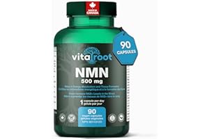 VitaRoot NMN 500mg, 90 Capsules – High Purity NMN Supplement Supporting NAD+ Metabolism, Cellular Health, Energy Levels, and 