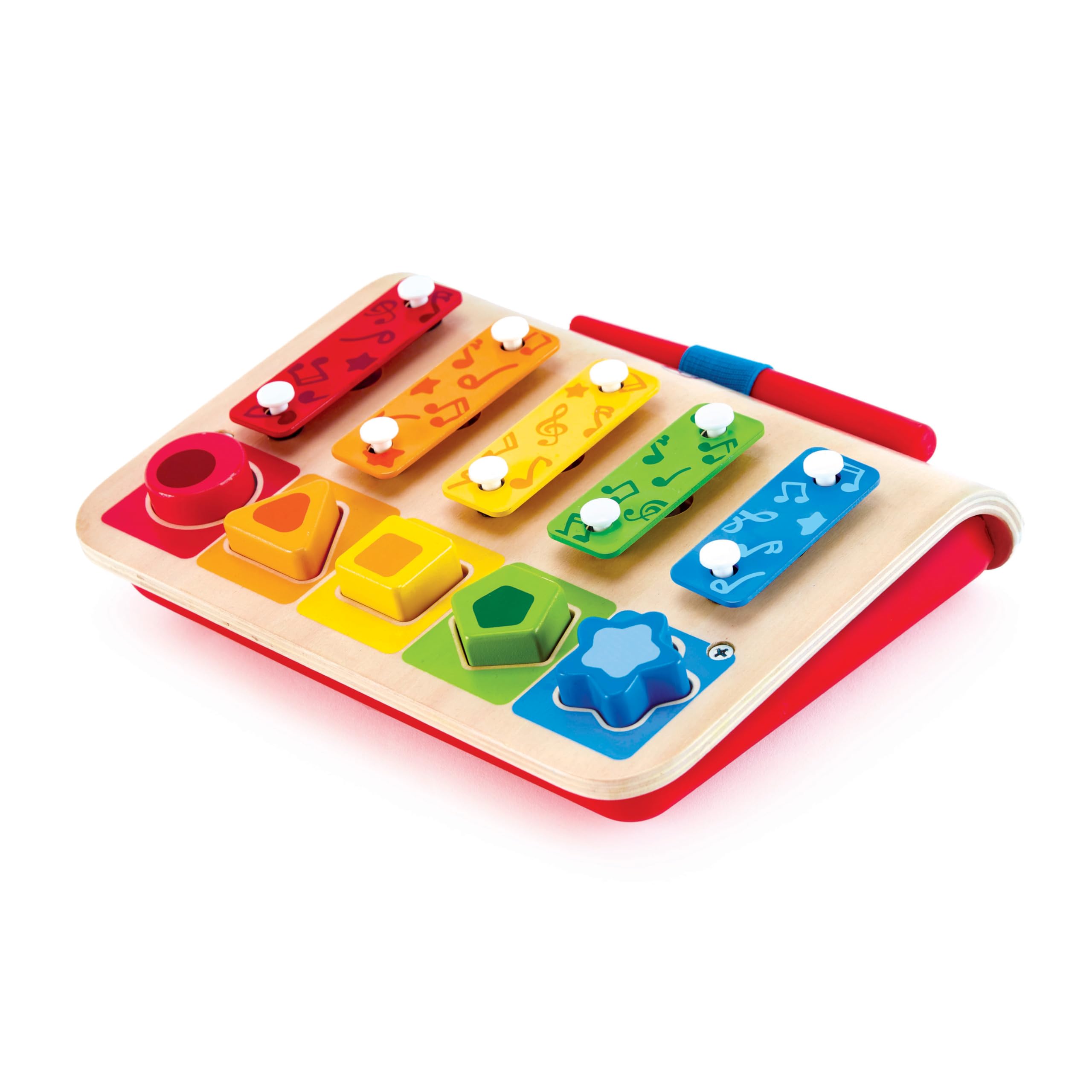 Xylophone, Musical Toy, Hape Xylophone-Piano Multifunctional Plug-In With 5 Wooden Puzzle Pieces And 1 Mallet. 12 Months +