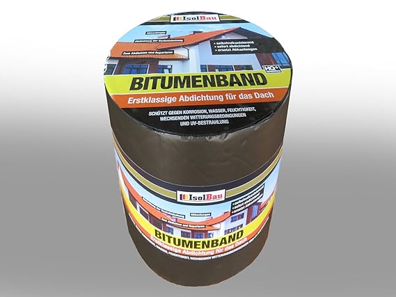 10 m x 300 mm IsolBau Aluminium Bitumenband Dachreparatur Aluminiumband Reparaturband Dach Aluband Selbstklebende Farbe Anthr