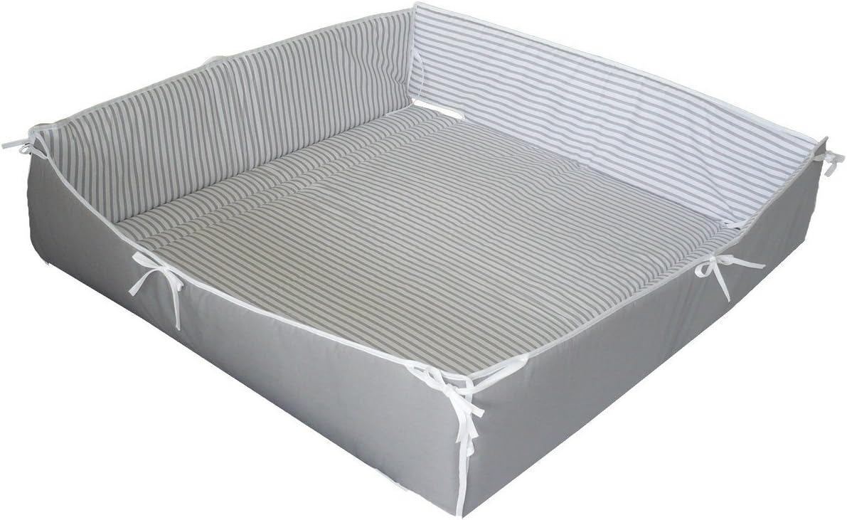 Linden 38226 Universal Playpen Bumper Striped Grey
