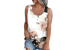 NDVYXX Womens Tank Tops Sleeveless Scoop Neck Loose Fit Summer Clothes Plus Size Workout Tops 2024 Womens Fall Fashions