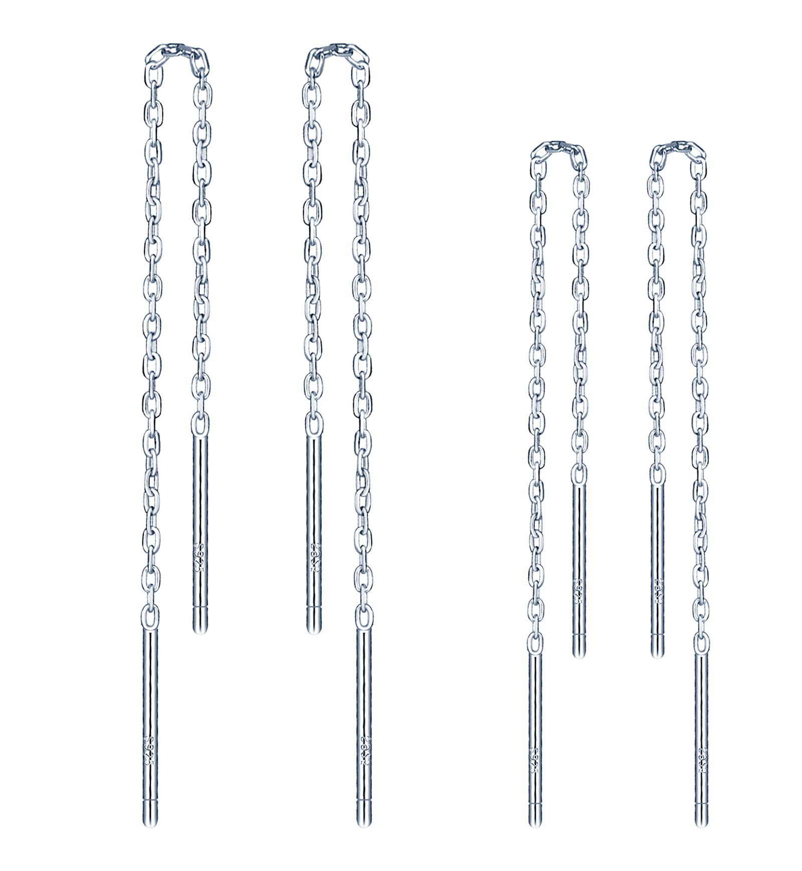 MicLee Woman's girl's Earrings, 925 Sterling silver earrings line, Elegant tassel dangle drop earrings, simple, gift for Birthday, Valentine's Day and Christmas