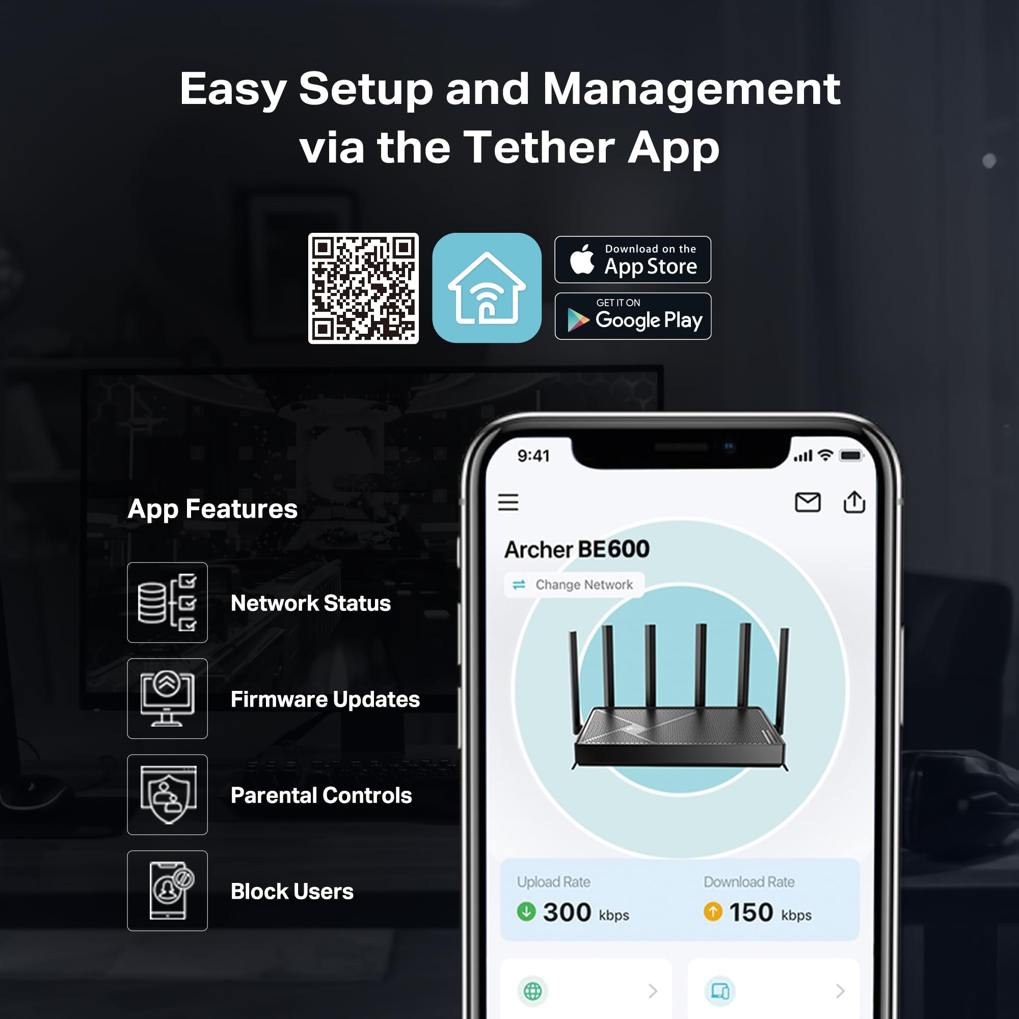 TP-Link Tri-Band BE9700 WiFi 7 Router Archer BE600 | 10G WAN/LAN +2.5G WAN/LAN +3× 2.5G LAN Ports, New 320Mhz Channel | Covers up to 2,600 Sq. ft and 120 Devices|VPN, HomeShield for Network Security