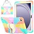 HOGENL Case for Galaxy Tab A9 Plus for Kids Girls, Butterfly Cover for Samsung Galaxy Tablet A9+ Plus 11 inch 2023 with Shoulder Strap, Heave Duty Shockproof Protective - Colorful