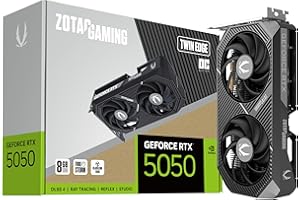 ZOTAC Gaming GeForce RTX 5050 Twin Edge OC DLSS 4 8GB GDDR6 128-bit 20 Gbps PCIE 5.0 Gaming Graphics Card, SFF-Ready Compact 