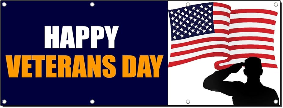 Amazon Com Happy Veterans Day Banner Sign 2 Ft X 4 Ft W 4