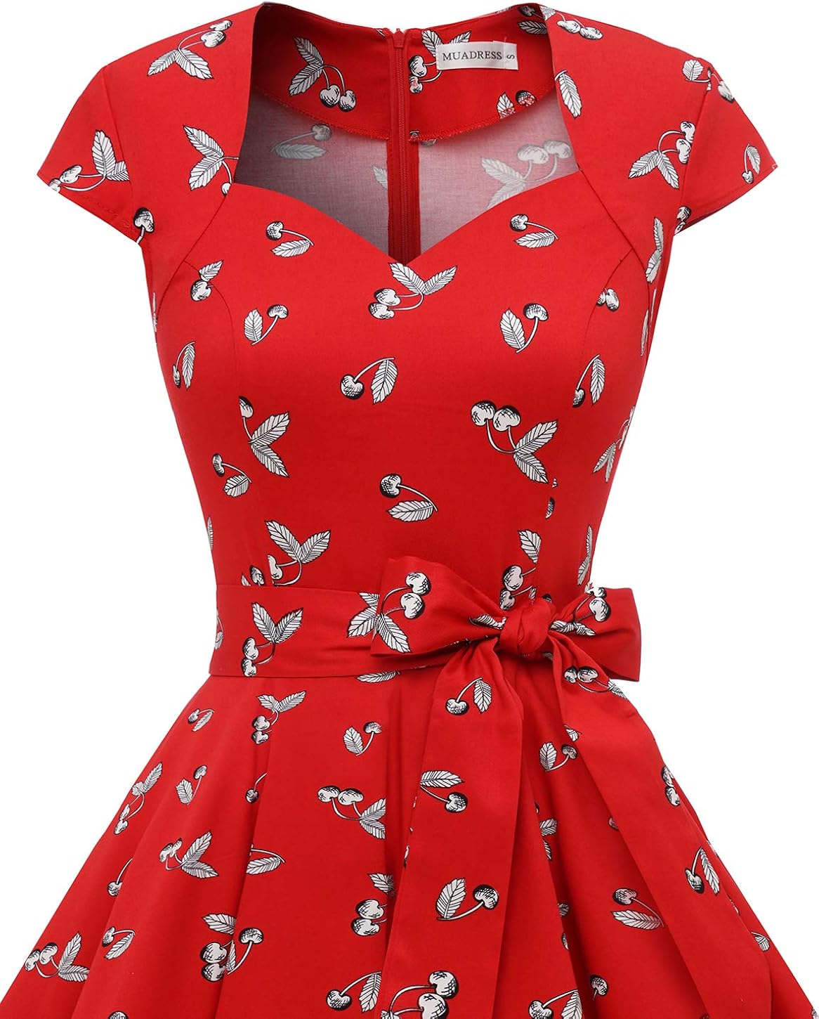 Muadress Robe Vintage Rockabilly De Cocktail Annees 50 Retro Robe Plissee Et Evasee Au Genou Col Coeur Mancheron Cocktail Robes Mkyra Org