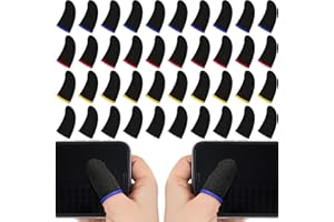 Jiuguva 120 Pcs Finger Sleeve for Gaming Anti Sweat Game Controller Thumb Sleeve Breathable Finger Covers Touchscreen Gaming 
