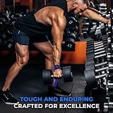 WFX Weight Lifting Straps Wrist Support Padded Neoprene Blue view 4