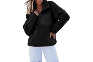 luvamia Sherpa Jackets for Women Trendy Zip Up Long Sleeve Winter Fall Casual Warm Fleece Coat Jackets with Pockets