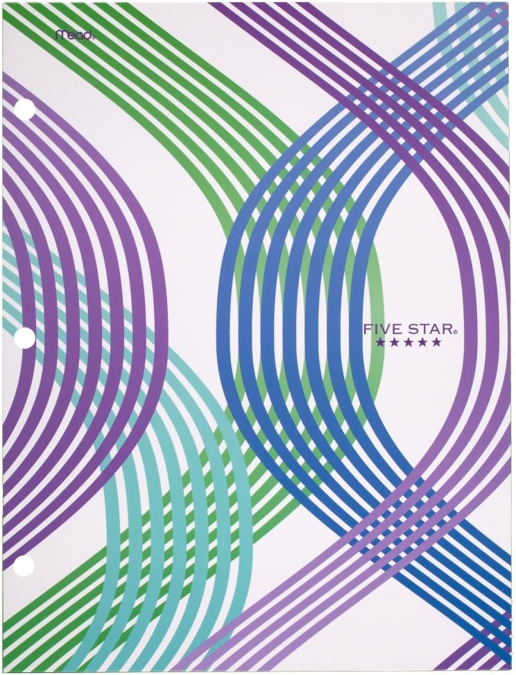Five Star 4-Pocket Folder, 9-3/8" x 12" x 1/8", Design Selected for You, 1 Count (33222): Office Products