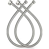 Midanya Faucet Supply Lines,24" Stainless Steel Braided Water Supply Line, 1/2" FIP x 3/8" COMP Faucet Hose, Faucet Hose Connector x 2 Pcs (1 Pair)