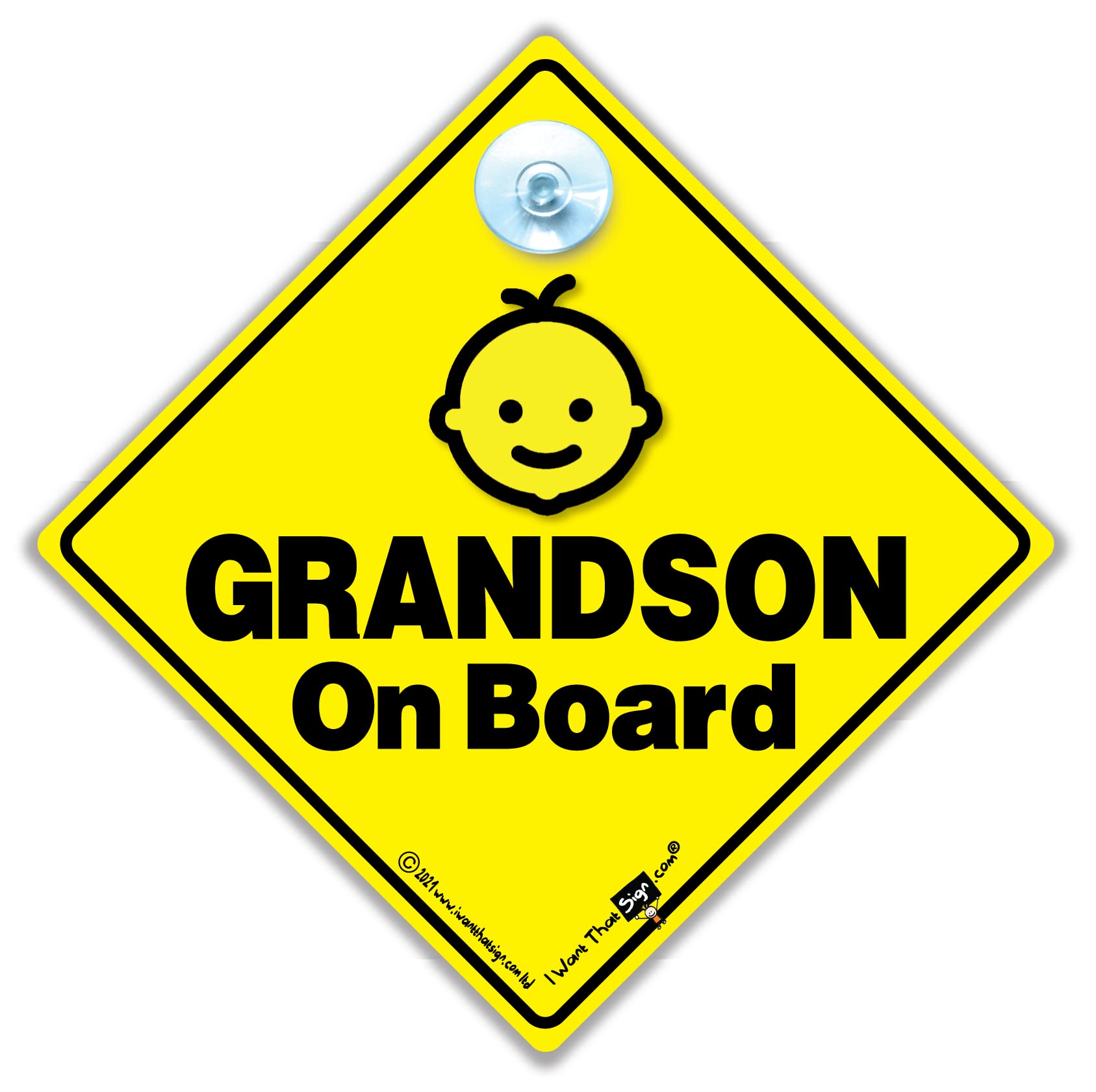 Grandson On Board Sign, Baby On Board Sign
