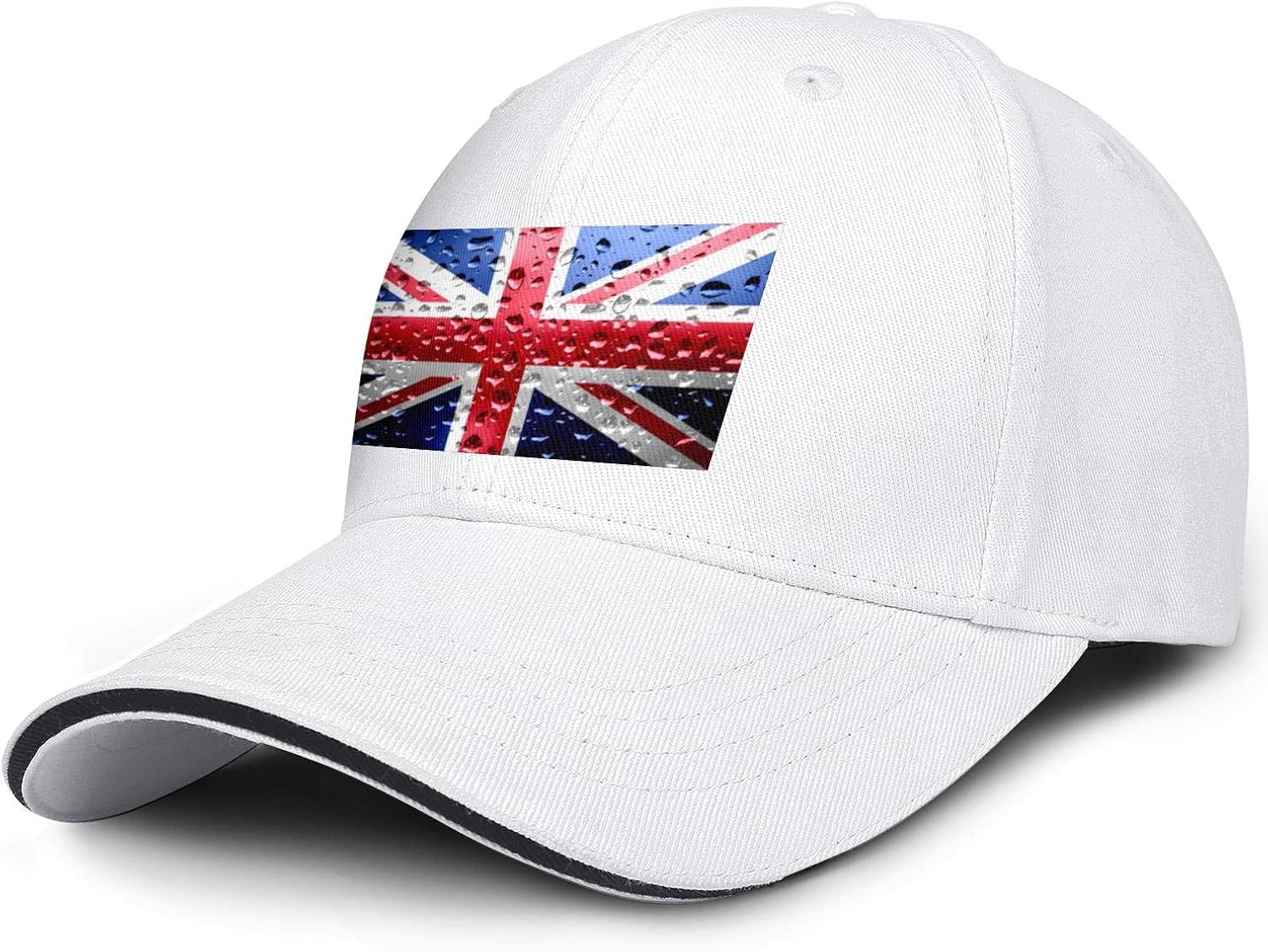 Unisex Snapback UKEnglandFlagUnitedKingdomRaindrops Baseball Hat Fitted Caps