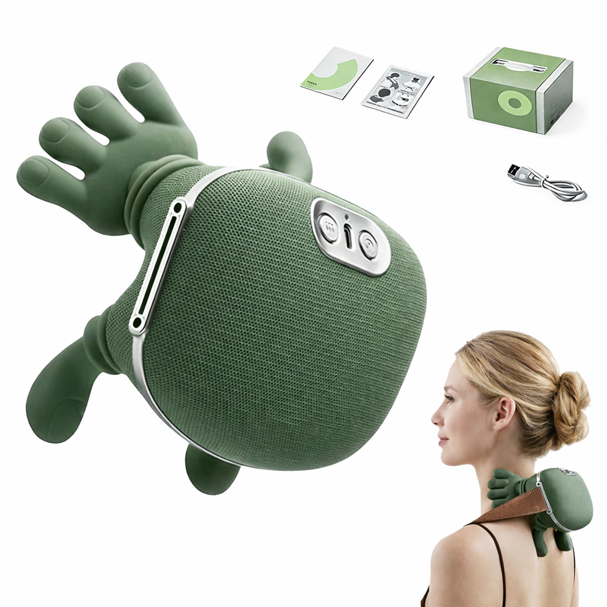 Photo 1 of Neck Massager with Heat, Neck Massager with Hands, Wireless Portable Design, Type-C Charging, 4d Finger Massager, Deep Tissue Neck Massage, for Home and Office Use