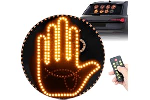 ALDST Car Finger Light with Remote, Hand Gesture Amber LED Light - 14 Modes for Road Rage Warning Signs Ideal Car Accessory Christmas Xmas Gift for Men Women