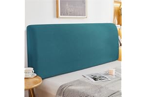 LC&QS Stretch Bed Headboard Slipcover,Thick Fabric Solid Color Dustproof Bed Head Protector Cover, Washable Anti-Dirty Headboard Protector(Dark Green,1.2m)