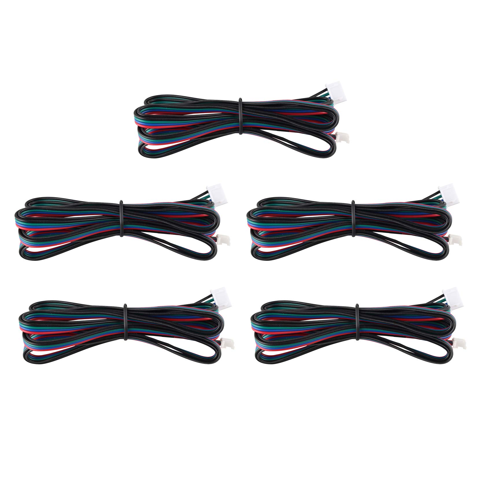Jopto 5Pcs 1M Motor Cable XH2.54 4pin Nema16 Nema17 Stepper Motor Cable Connection Cable Lead Wire Band 4pin Cable 42 Motor for 3D Printer