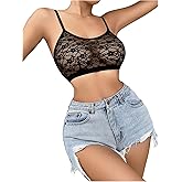 SOLY HUX Women's Sexy See Through Bra with Adjustable Straps Lace Bralettes for Women