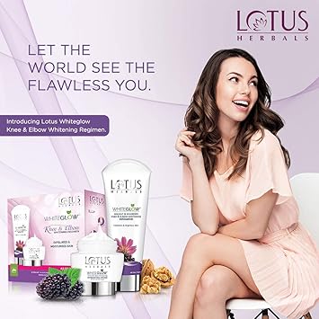 Lotus Herbals Whiteglow Knee & Elbow Whitening Regimen (Exfoliator & Moisturising Cream), 50 g