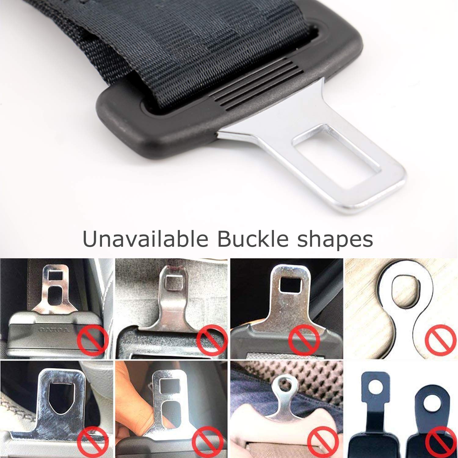 Seat belt Extenders & Pads Kit for Cars - 7/8\'\' Seatbelts Extension Adjuster for Adults and Kids, E4 Safety Certified