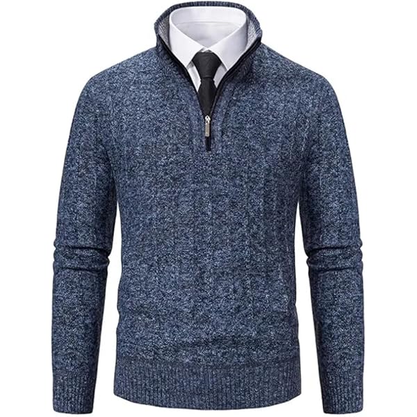 Amazon.com: Men's Half High Neck Sweater Hick Zipper Pullover Knit