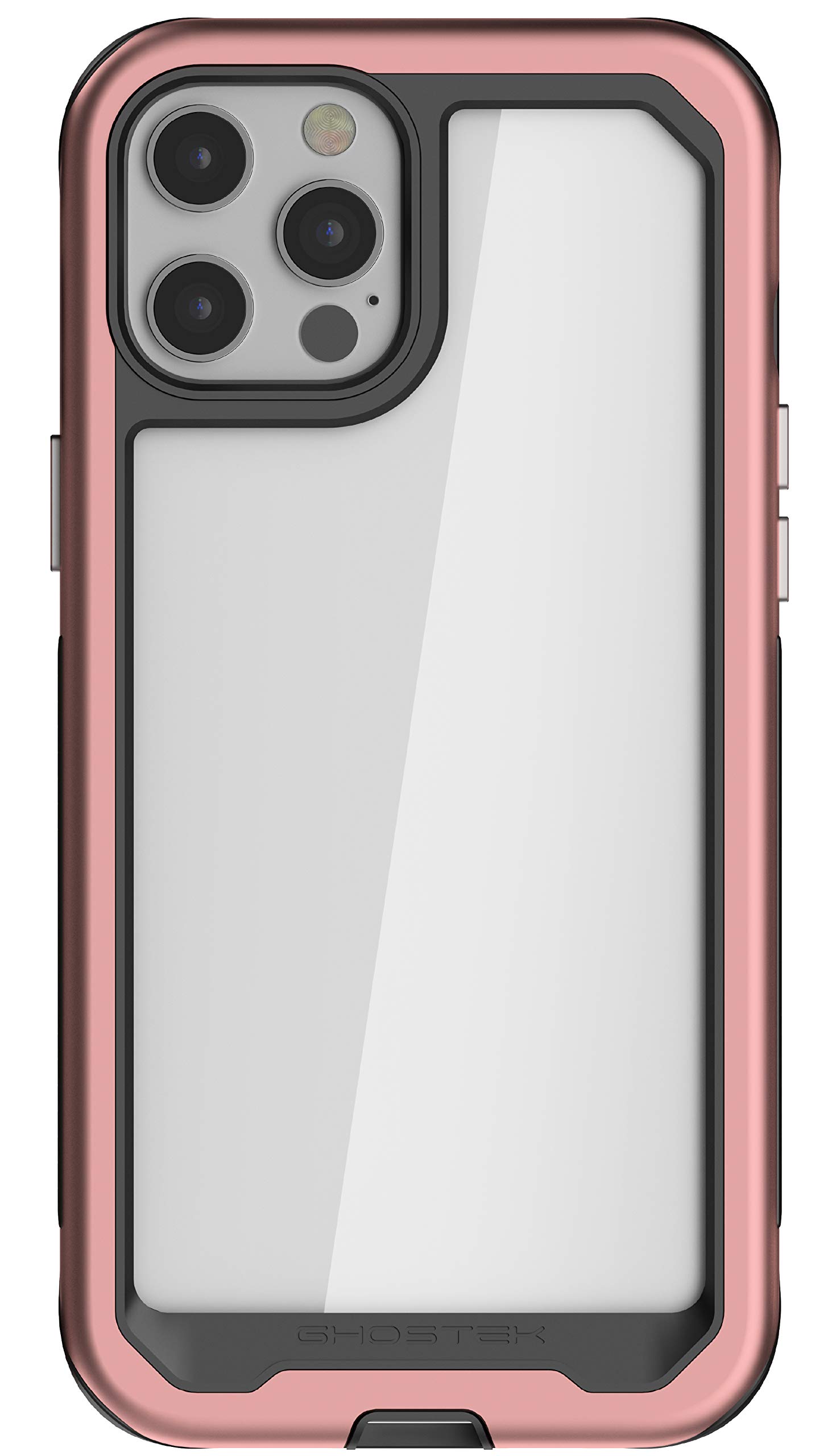 Ghostek Atomic Slim Designed for iPhone 12 Pro Max Case with Protective Metal Bumper Made of Super Tough Lightweight Military Grade Aluminum Alloy, iPhone 12 Pro Max 5G (6.7 Inch) (Pink)