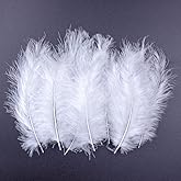 200pcs 4-6 Inches Fluffy Turkey Marabou White Feathers for Crafts Dreamcatcher Fringe Trim Colored Feathers Accessories Pack