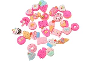 OPPWONG 30 Pcs Mini Food Resin Charms, Flat Back Dessert Candy Charms, DIY Decoration for Crafts & Projects