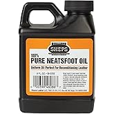 Sheps Pure Neatsfoot Oil, 8 oz, Neutral, Premium Leather Reconditioner & Preserver, Neatsfoot Oil for Leather Saddles, Boots, Belts, Work Shoes & More