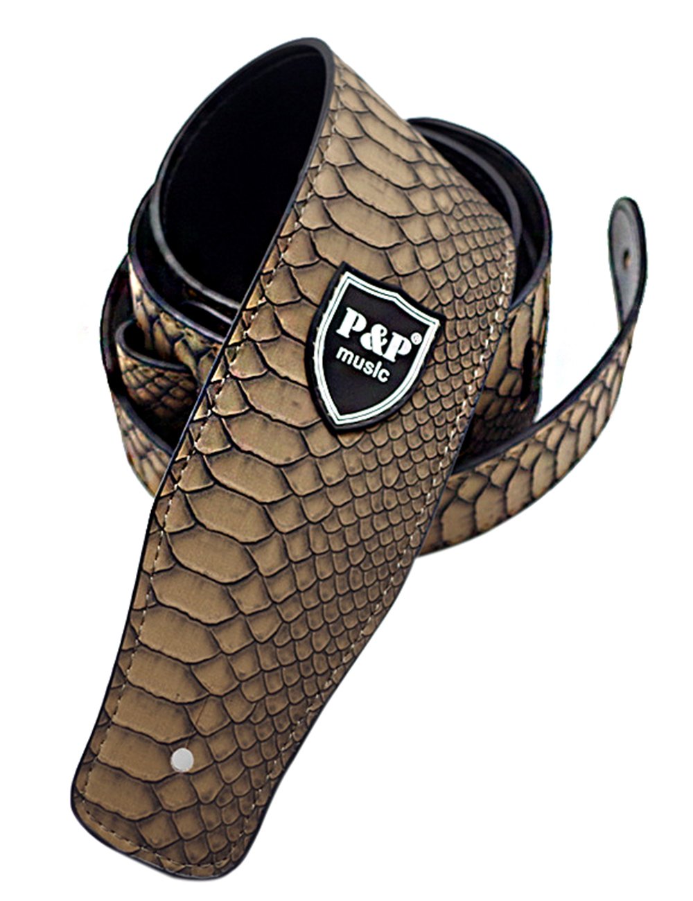 Serpentine Adjustable length Guitar Strap, PU Leather Strap For Electric Guitar, Acoustic Guitar and Bass