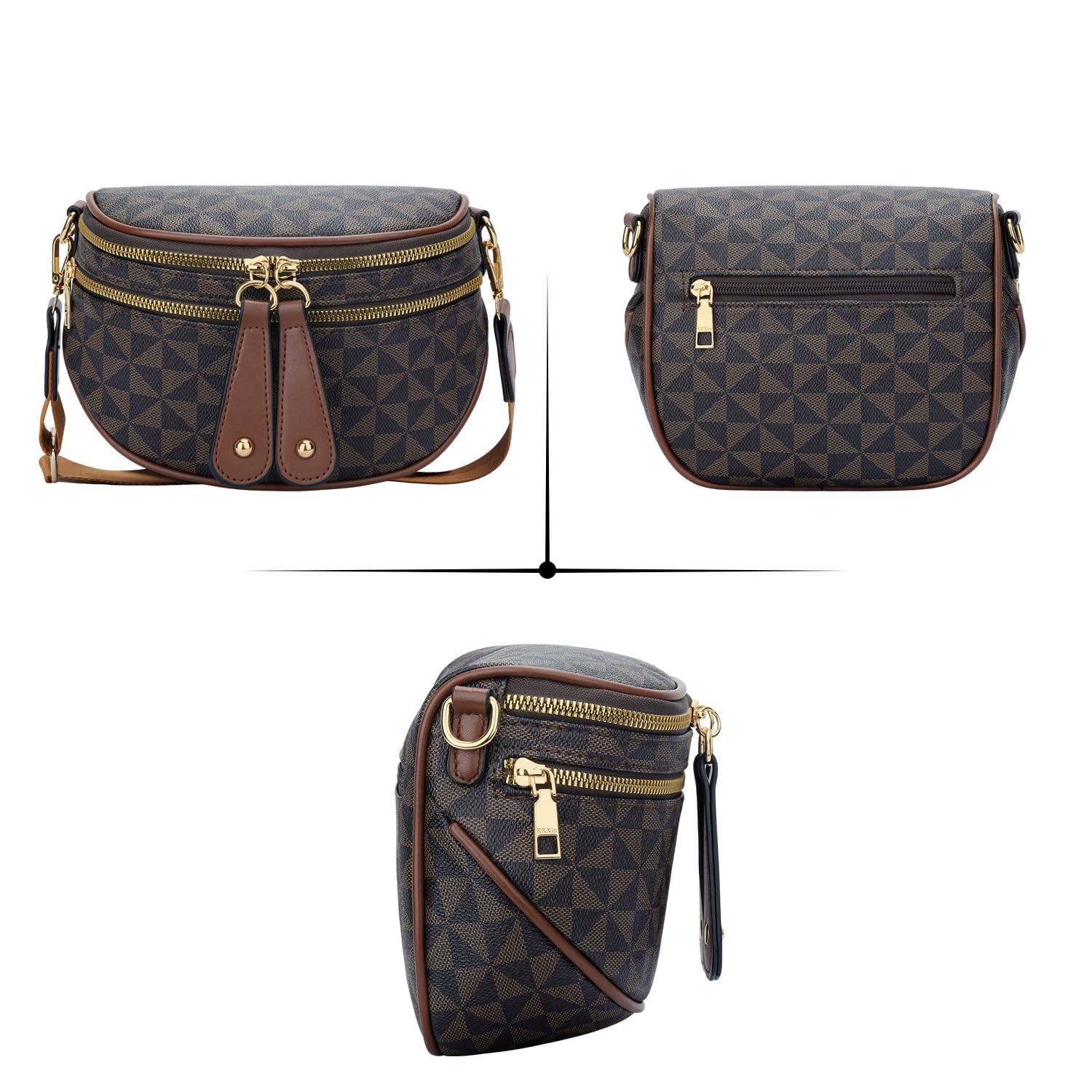 KKXIU Crossbody Sling Bag for Women Trendy Fanny Pack Vegan Leather Chest Bag