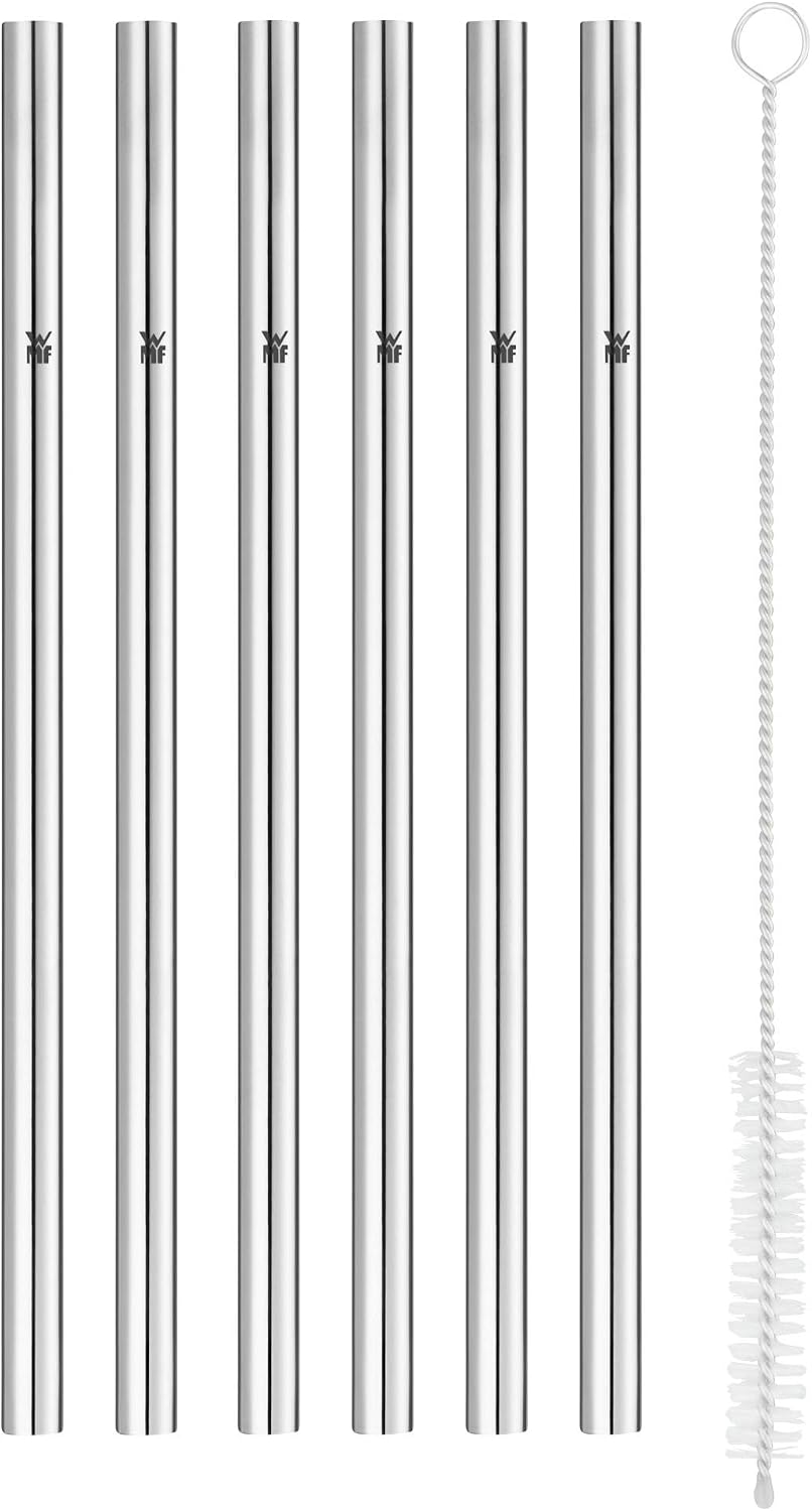 WMF Baric - 6 pajitas de acero inoxidable, 18 cm