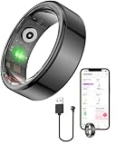 FREEZE2TRIM Vital Health Smart Ring Black Smart Ring for Women Vital Health Ring Smart Rings for Men with Fitness Tracking, Sleep Monitor, Heart Rate, Activity Tracking, App (Size 6)