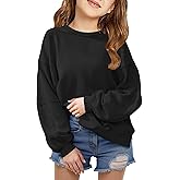 Fanway&EC Girls Casual Crewneck Sweatshirts Long Sleeve Oversized Cute Pullover Fleece Fashion Fall Tops